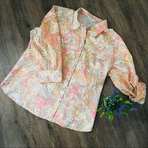 🌸3 for$20🌸Paisley VanHeusen Blouse size: L